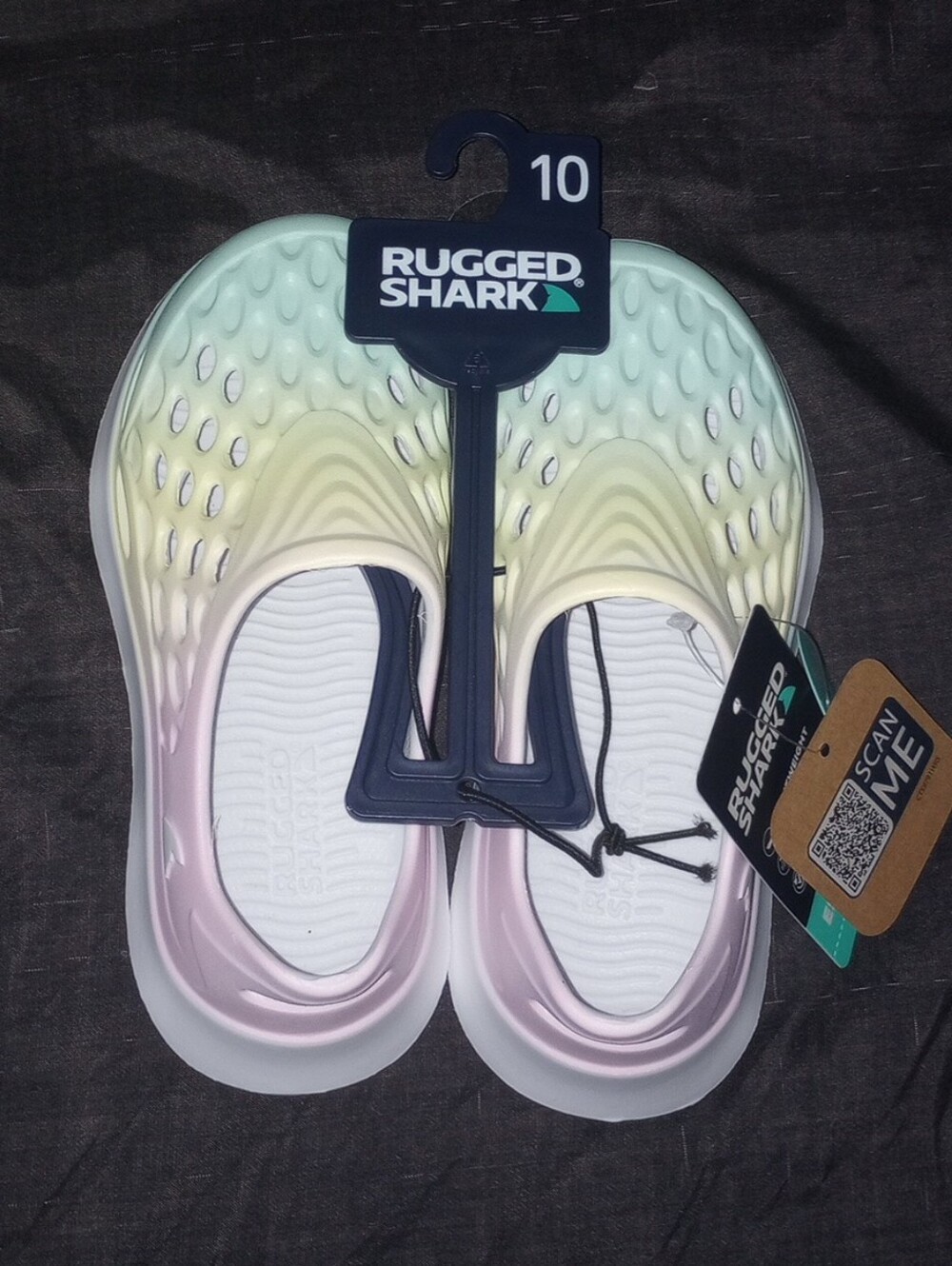 NWT Rugged Shark Slip-On Clogs in Pastel Ombre, Size 10